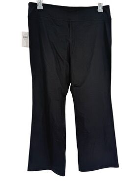 J. Jill Fit NWT Out & About Kick Flare Pants Size L BLACK Pull On SPLIT hem